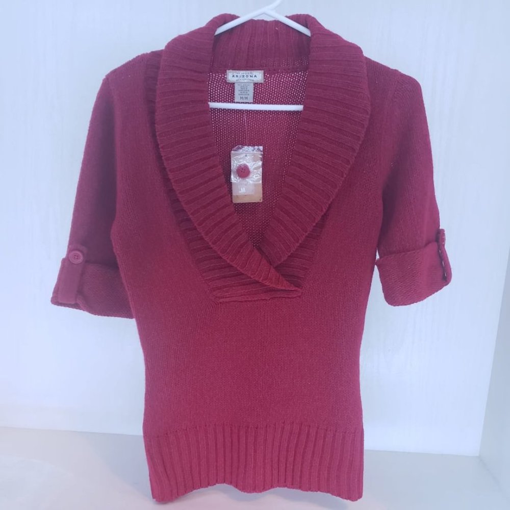 Arizona Jeans Company JCP Acrylic Sweater Medium Junior Women's Pink / Red